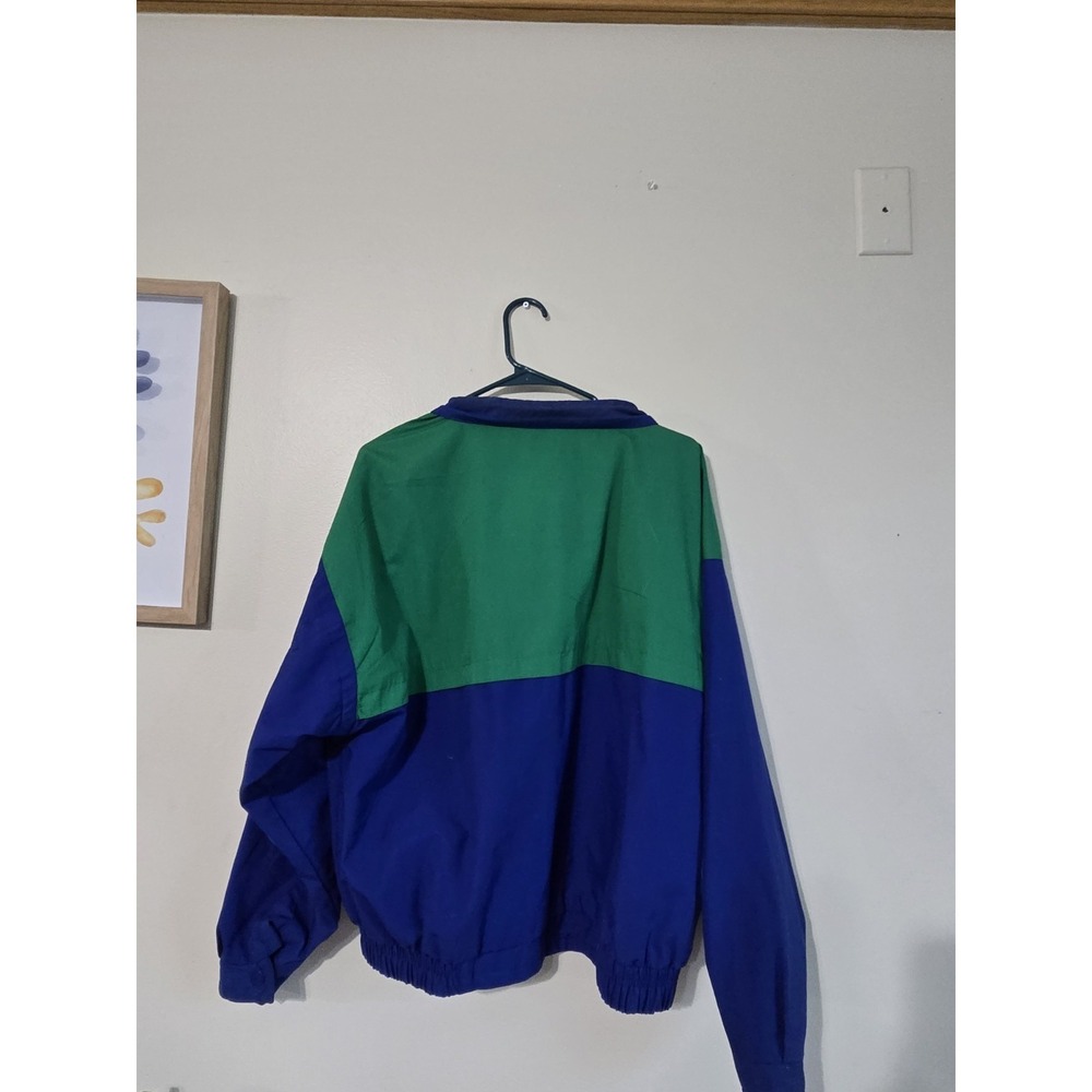 Vintage Ash Creek Trading Men's Colorblock Coat Jacket Windbreaker BlueGreen L - Picture 2 of 5